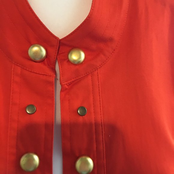 Lane Bryant Orange Jacket wh Gold Button Trim Long Sleeve sz 16 - Picture 2 of 7